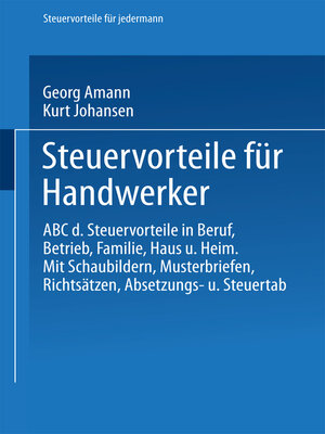 cover image of Steuervorteile für Handwerker